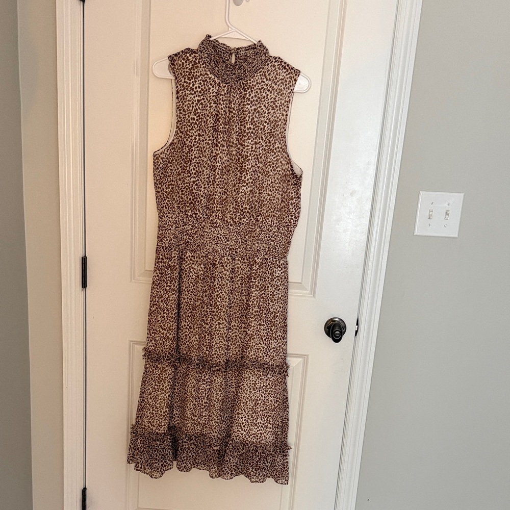1. State Animal Print Midi Dress